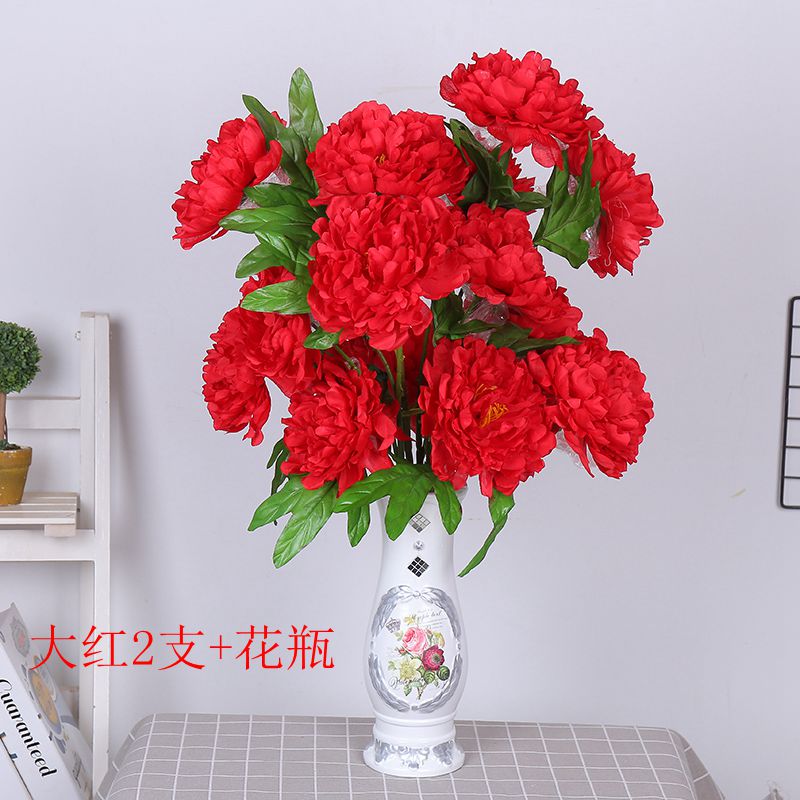 Hoa giả hoa mẫu đơn 8 hoa giả hoa khô trang trí phòng khách hoa trang trí với hoa một - Hoa nhân tạo / Cây / Trái cây hoa hồng giả