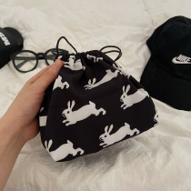 Korea ins niche corset pocket drawstring storage bag cute girl portable finishing hand bag tote bag