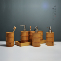 Factory direct supply of natural bamboo hand sanitizer bottle bamboo rinse Cup bamboo bath bath bottle bamboo bathroom Hotel