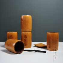 Factory direct supply of natural bamboo cup tea cup bamboo cup bamboo cup tea set cooking utensils anti-hot purple sand liner bamboo cup
