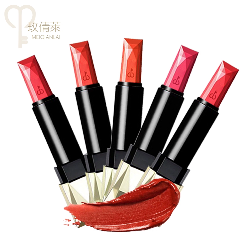 Meiqianlai Rose Son dưỡng ẩm kéo dài không dễ dàng Decolorization Bean Paste Bưởi Matte Lipstick Lip Gloss Bites Lip Makeup