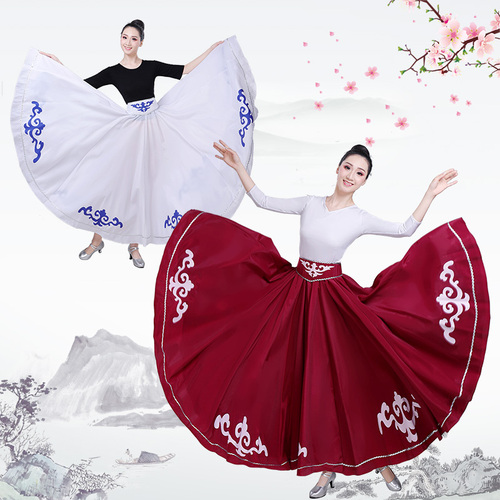 Mongolian dance skirts for women Xinjiang Uygur practice dance skirt big swing dance skirts for female only skirt