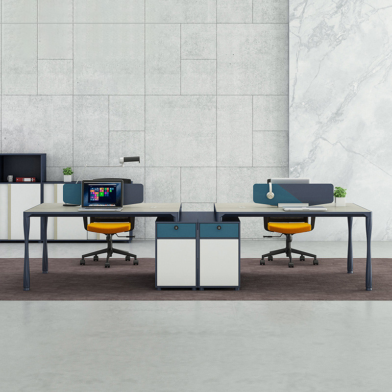Staff desk chair combination minimalist modern office work position 2 4 6 people with computer desk office furniture