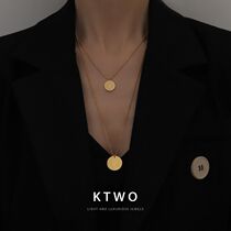 South Koreas new ins trendy hip-hop simple necklace queen cold wind retro fashion bag K gold long sweater chain