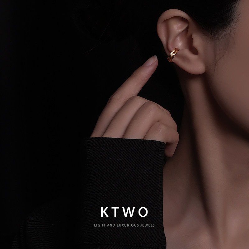 European and American small crowdsourced brief retro no earbugless earthy ear clip earrings dinghy with lukewarm wind personality.