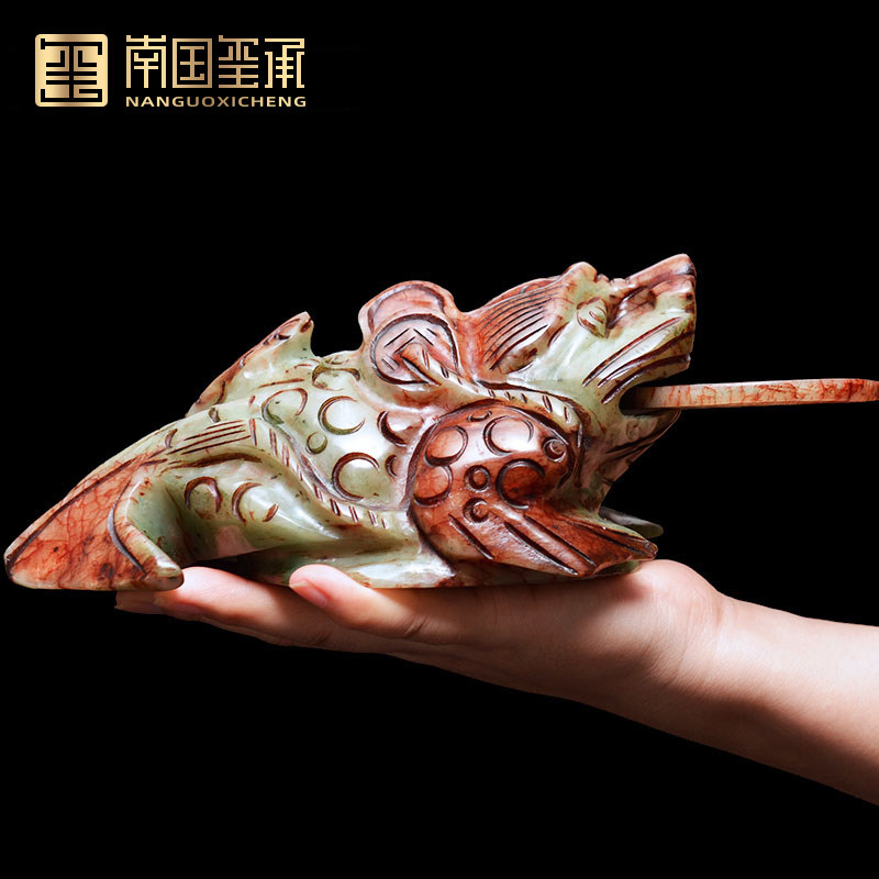 The Xiu Jade Strokes of the Golden Toad Swing Piece Xuanguan Boku Shelf Store Opening Gift Cashier Counter Corporate Front Office Swing