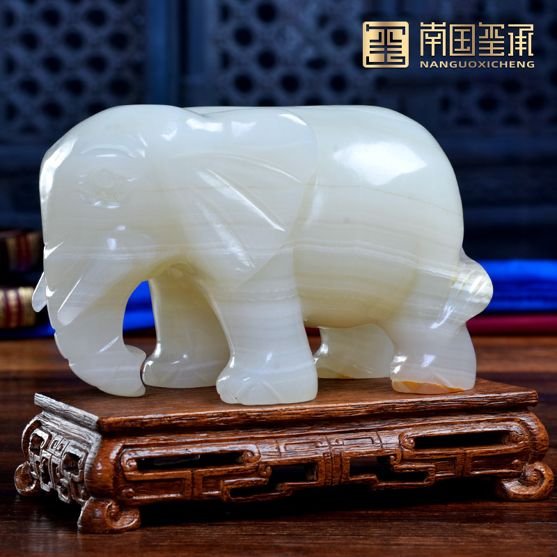 Jade Elephant Ornament Lucky New Chinese Living Room TV Cabinet Ornament Ornament Ornament New Home Gift Housewarming Gift