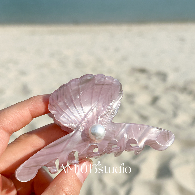Am1013 Ocean Style Hair Clip Shell Pearl Shark Clip Elegant Back-Of-Head Hair Clip for Summer Vibes Am1013 Ocean Style Hair Clip Shell Pearl Shark Clip Elegant Back-Of-Head Hair Clip for Summer Vibes