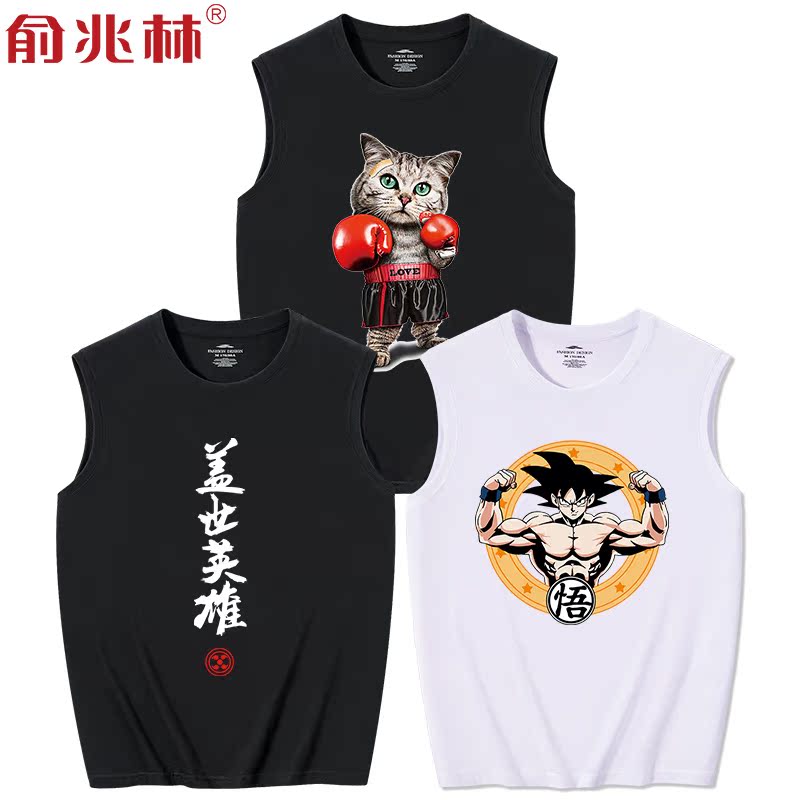 vai tay vest nam T-shirt giải trí thể dục mùa hè lớn mã thương hiệu hàng đầu mặc triều sinh viên thể thao hip-hop