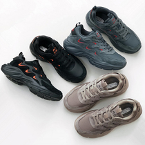 High quality hard goods autumn and winter mens leather casual sneakers fashion versatile classic running shoes thick soled dad shoes