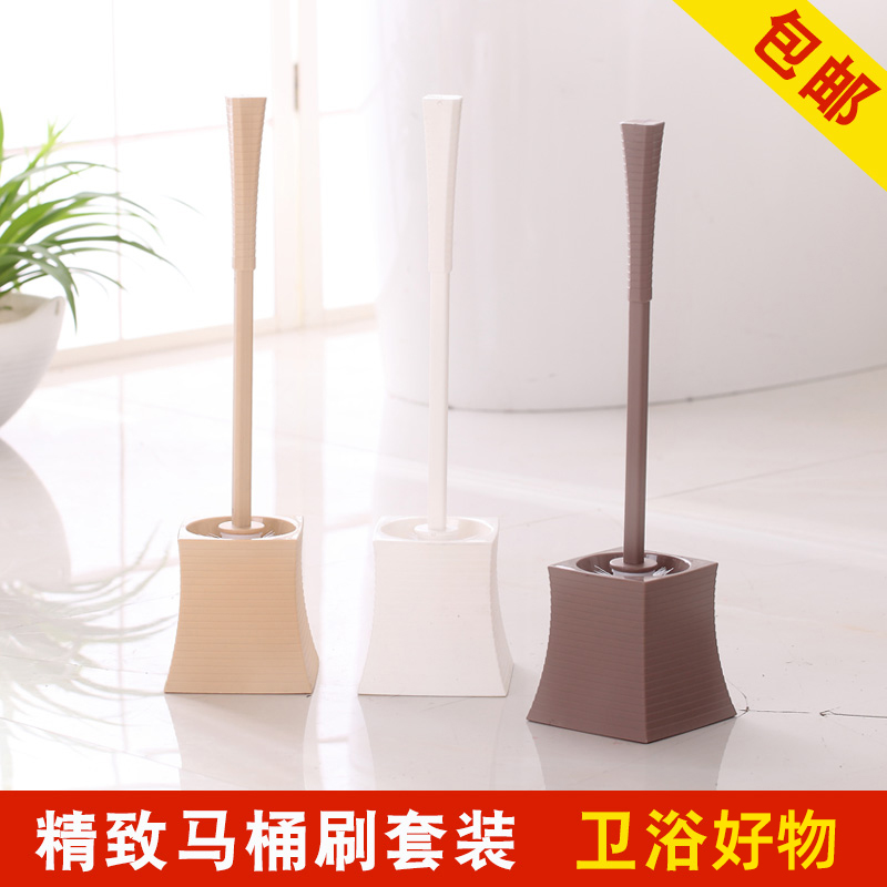 Toilet brush with base Makeup Room Plastic Toilet Brush Suit No Dead End Toilet Long Handle Decontamination Clean Square