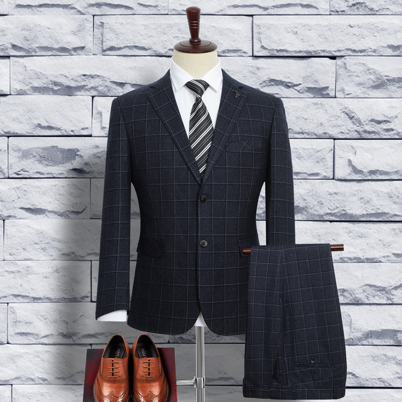 2019 Fat Suit nam Suit Groom Wedding Suit Suit nam Match Với Fat cộng với kích thước Suit nam