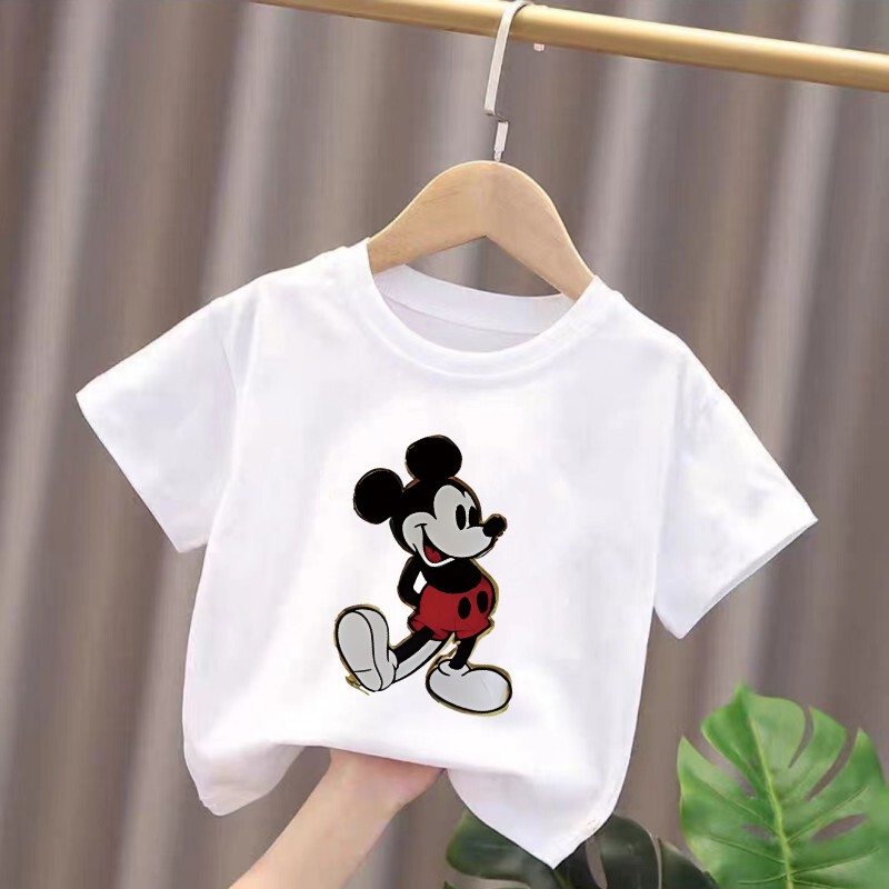 Baby Pure Cotton Short-Sleeve Children's Versatile Round-Neck Base Shirt Stylish White Top T-Shirt Summer Solid Color Half-Sleeve