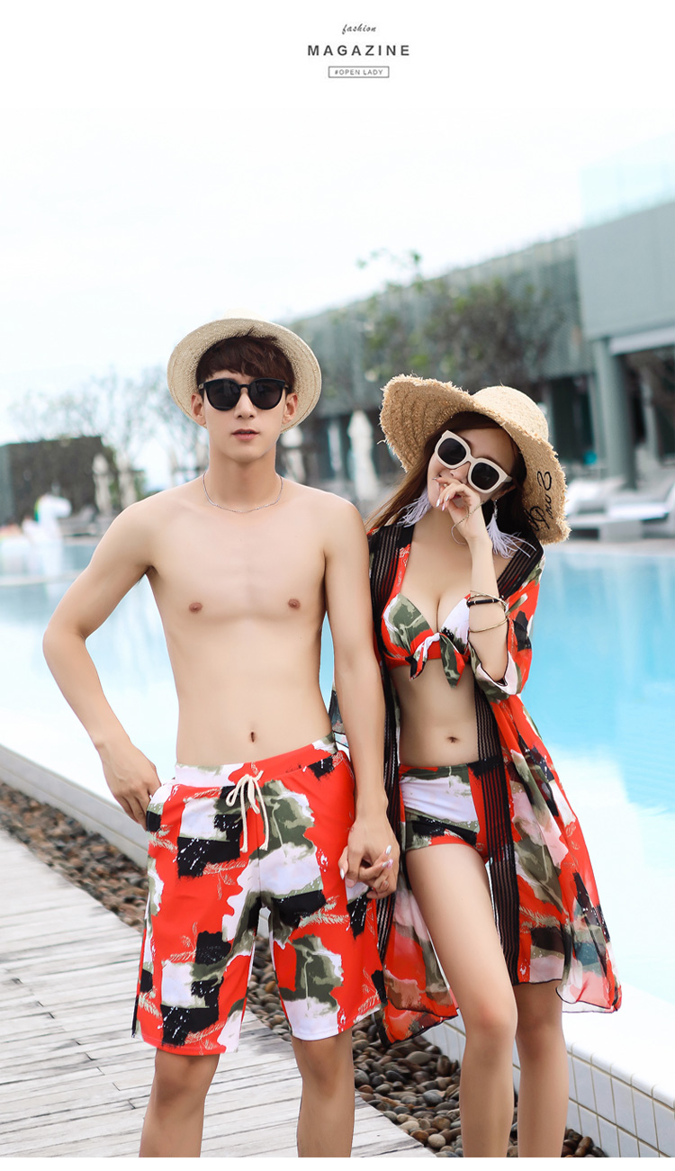Cặp đôi đi biển bikini bikini chia ba mảnh gợi cảm phù hợp với kỳ nghỉ bên bờ biển tuần trăng mật cặp đôi đồ bơi 	đồ đôi đi biển big size