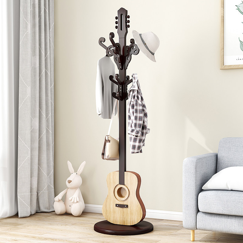 Nanzhu Guitar Hanger Floor Landing Brief Modern Solid Wood Hung Hanger Simple Rack Bedroom Indoor Clothing Cap Rack Home