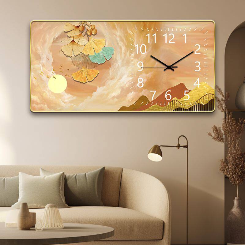 Light extravagant clock hanging bell living room home fashion modern minimalist creative muted restaurant decoration painting perpetual calendar clock-Taobao