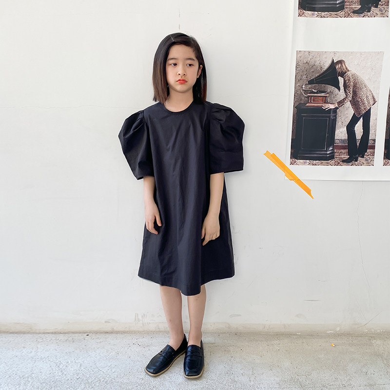 Princess Noro Princess Grand Girl Foreign Dress Girl Black Small Gown Child Short Skirt Tide Bubble Sleeveless Princess Dress