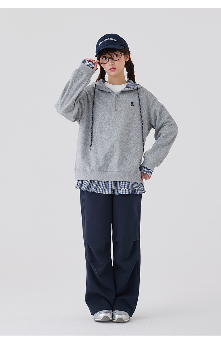 Princess Nono S1N Junior High School Student 26 Autumn Color-Block Double Stripe Casual Pants for Girls, Korean Style Relaxed Fit Flare Pants — 26