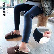 Girls leggings 2021 spring and autumn elastic waist middle and large childrens solid color thin stretch wild childrens pants