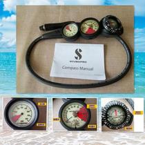 Diving equipment Scubapro triple gauge depth gauge residual pressure gauge compass pressure gauge triple gauge