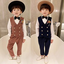 Boys dress autumn childrens suit suit handsome British baby suit birthday host performance flower girl New