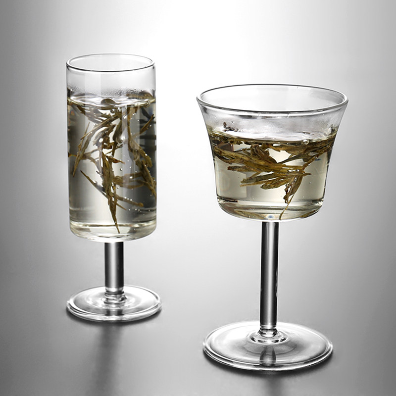 Transparent green tea cup goblet Bubble monkey Kui special cup Glass tea cup Master cup Creative Champagne single cup tea set