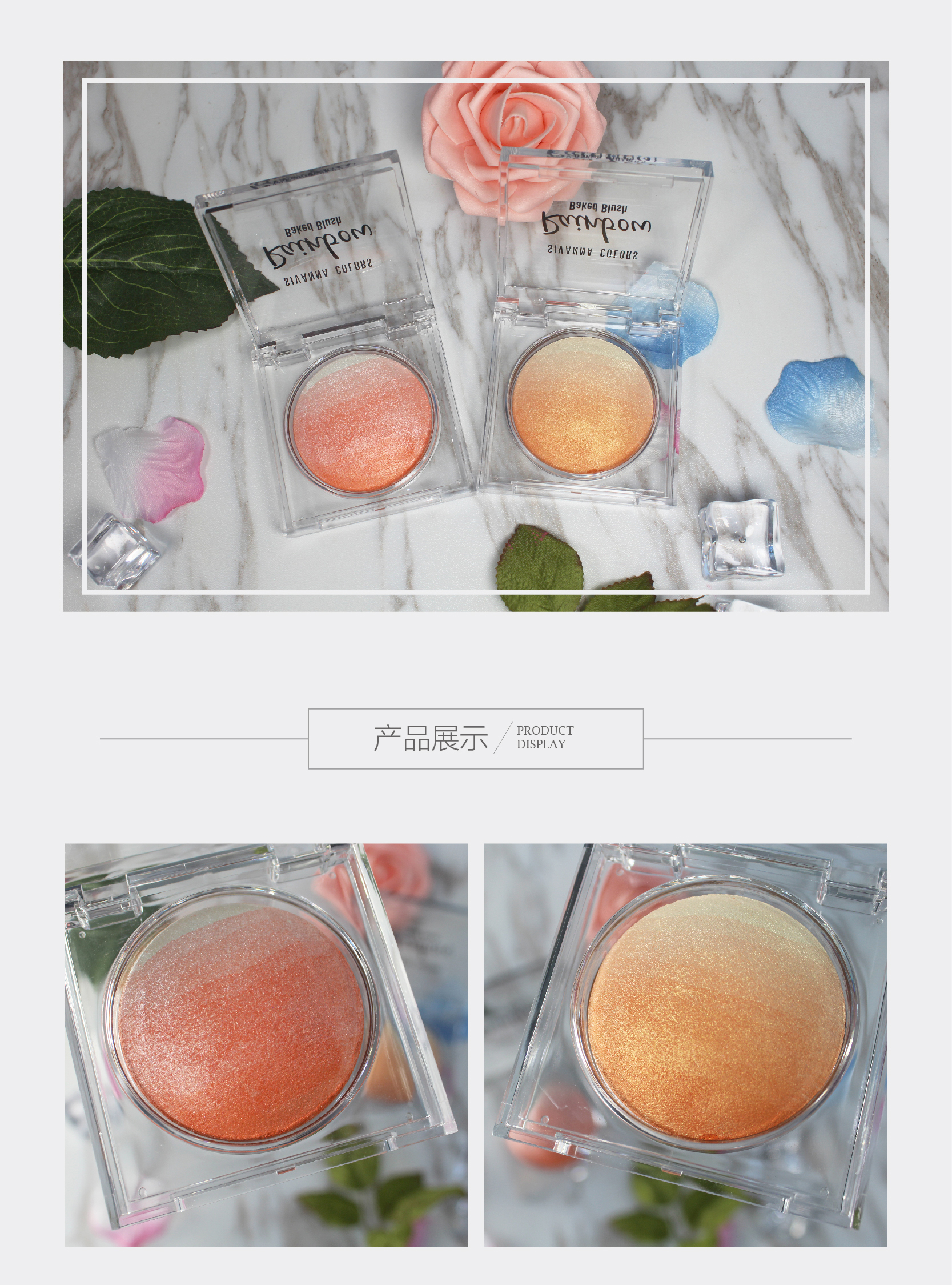 New Thai Sienna Gradient nổi bật Má hồng Một mảng Hồng Cam Pearl Retouching Net Red nude Makeup Natural - Blush / Cochineal phấn má gogo tales