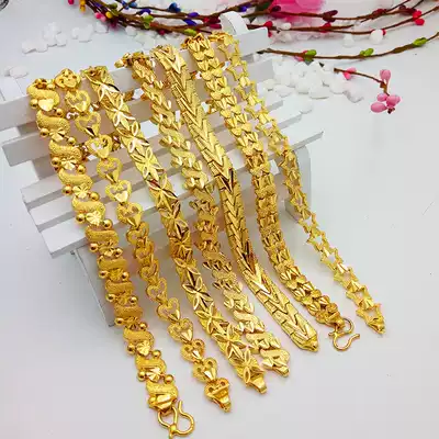 New Japanese and Korean European coins imitation sand gold hand Ms. Joker gold medallion gilded bracelet for a long time does not fade to give mother girlfriend gifts