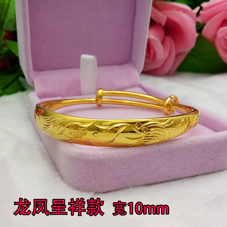 Thời trang đồng xu euro bóng loáng kéo vòng tay dày mạ vàng ngôi sao hoang dã vòng tay vàng cát thời gian dài không phai lac tay dep