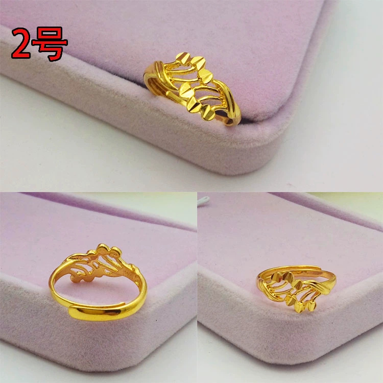 Thời trang giả cát nhẫn vàng 24k nhẫn vàng sống miệng điều chỉnh tình yêu hoang dã nhẫn phụ nữ nhẫn vàng tây nam