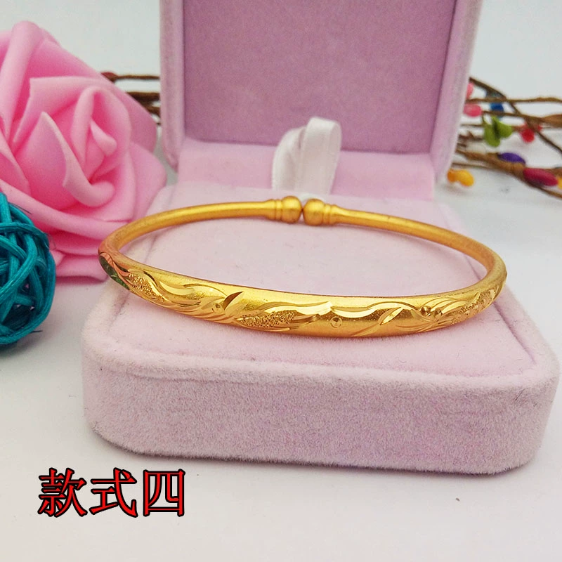 Mới giả Việt Nam vòng tay vàng cát nữ mở rắn mờ 24K vòng đeo tay mạ vàng xoắn trang sức màu sắc lâu dài vòng tay đôi