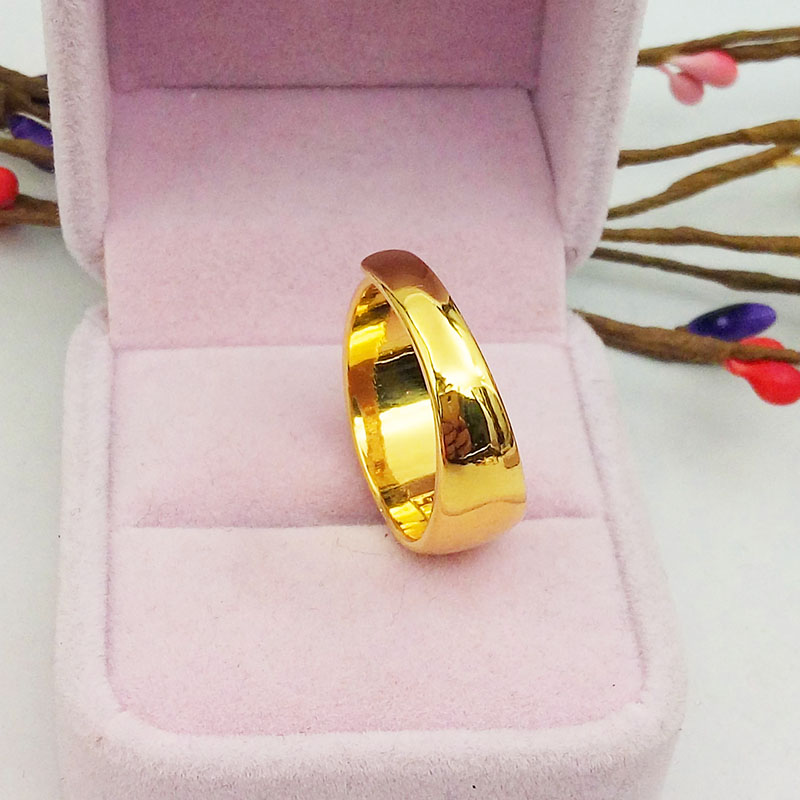 Cổ điển giả vàng Việt Nam nhẫn vàng nam mịn màng điều chỉnh vàng nguyên chất trang sức nhẫn vàng không phai nhẫn đồng tiền