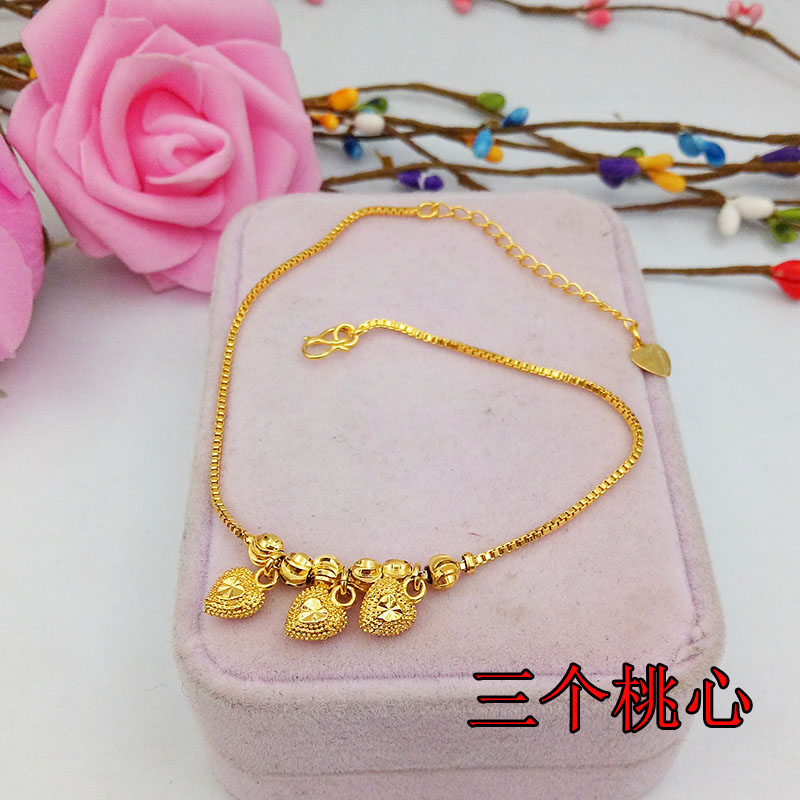 New Shajin Anklet Women Sexy Joker Eurocoin Trang sức 24k Đồng mạ vàng Giả vàng Chuyển tiền Coin Belllet lắc chân nữ phong thủy