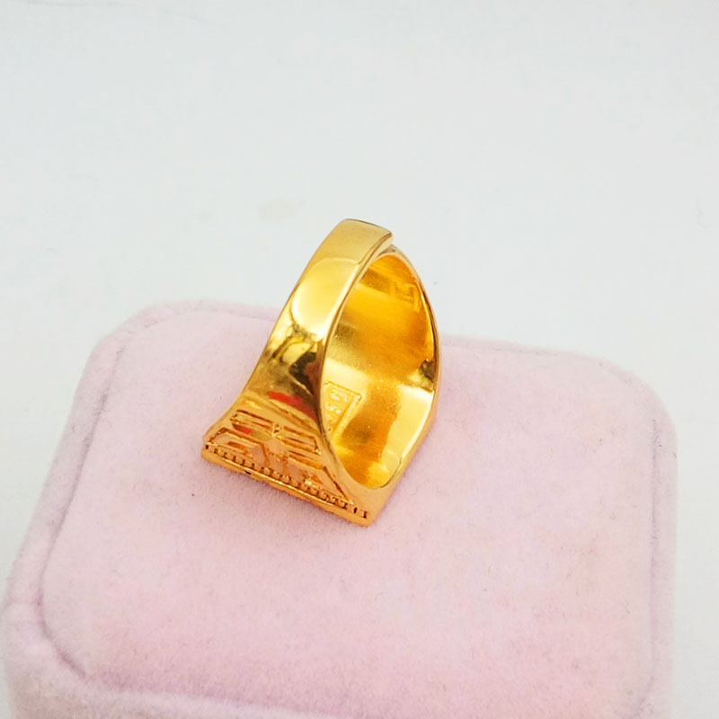 Mới mô phỏng Việt Nam cát vàng nhẫn nam không phai màu vàng giàu có và giàu có nhẫn phụ nữ màu vàng nhẫn lông voi nam