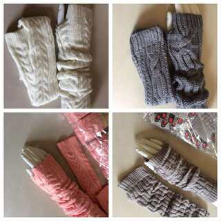 Foreign trade imitation cashmere spring, autumn and winter fingerless arm gloves