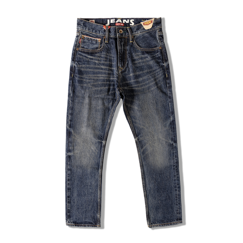 Heavyweight 15oz Amekaji Selvedge Denim Light Luxury Style Standard Straight-Leg Washed Vintage Cool Guy Jeans for Men