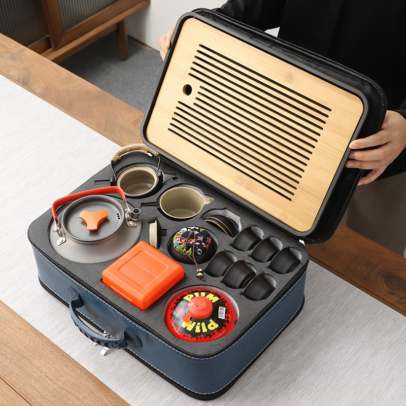 Outdoor Camping Tea Set with Portable Travel Kettle, Complete Set for Boiling Water, Suitable for Outdoor Use and Car-Mounted Cassette Stove Outdoor Camping Tea Set with Portable Travel Kettle, Complete Set for Boiling Water, Suitable for Outdoor Use and Car-Mounted Cassette Stove