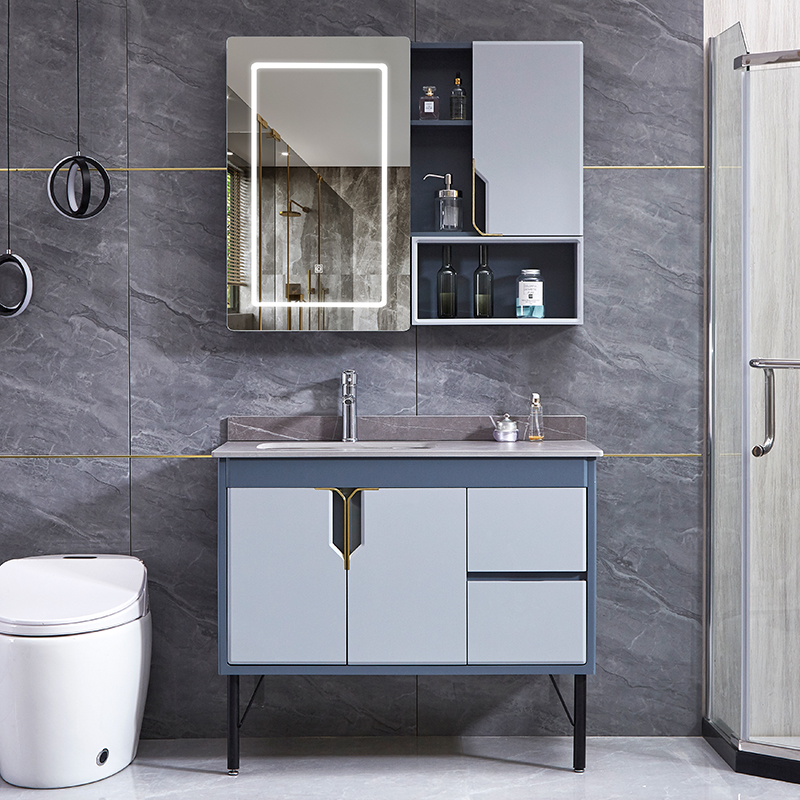 Powder Room Floor Cabinet Smart Net Red Bathroom Cabinet Combination Hand Wash Basin Cabinet Combination Washbasin Bathroom Mirror Cabinet