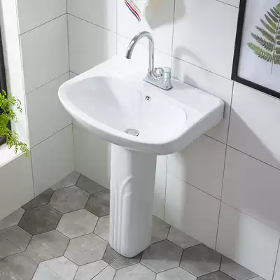 Pillar basin ceramic wash basin small dressing room floor vertical washbasin balcony wash basin integrated art Basin