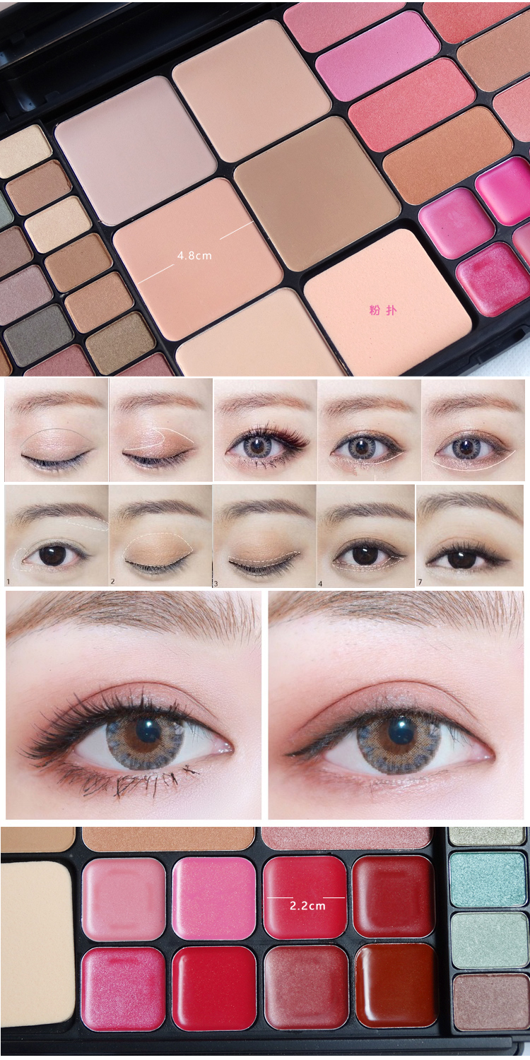 Bộ mỹ phẩm chuyên nghiệp VOCE Hộp trang điểm Full Set Trang điểm tự nhiên Người mới bắt đầu Phấn mắt Son môi làm đẹp kem nền revlon