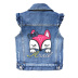 Áo vest trẻ em denim cho bé gái 3 mùa xuân và mùa thu 4 bé gái cotton mùa xuân 6 áo cho bé mùa xuân và mùa thu 7 tuổi 5 áo gile len trẻ em Áo ghi lê