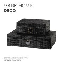 Simple modern crocodile leather pattern high-end jewelry box model room cloakroom soft desktop watch jewelry storage box