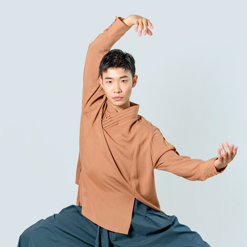 F-03 China's wind rehearsal for national yoga service Classical dance Out of dress shirt Slim Loose Dance Suit Long Sleeve