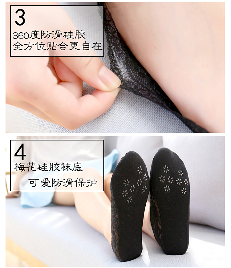 Ren vớ thuyền của phụ nữ cotton phần mỏng vô hình mùa xuân và mùa hè vớ nông miệng silicone non-slip vớ cotton của phụ nữ cắt thấp vớ