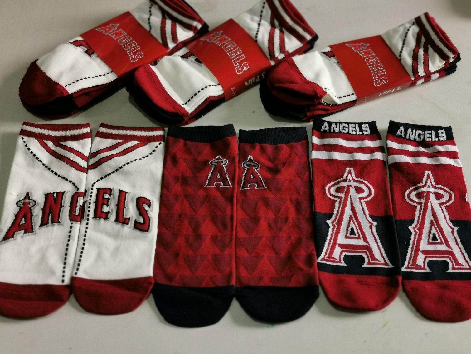 MLB Los Angeles Angels Angeles Angels Sports Casual Boat Socks A set of three pairs of Shohei Otani