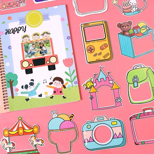 Светоотражательная фотография, детский книга роста, фоторамка, фотоальбом, шаблон для детского сада, мультяшный гаечный ключ, наклейки, «сделай сам»