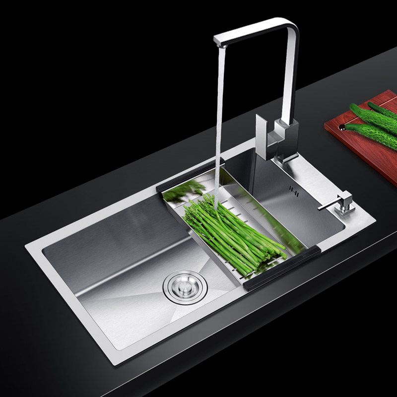 304 stainless steel handmade sink large single sink small number package wash vegetable basin tea water room with balcony narrow long vertical