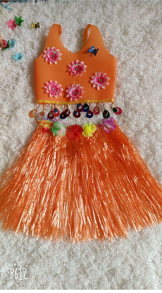 Handmade nhảy hula trẻ em thiết lập trang phục khiêu vũ lễ hội mẫu giáo mẫu giáo sinh thái chạy bộ quần áo quần áo bé gái múa ba lê