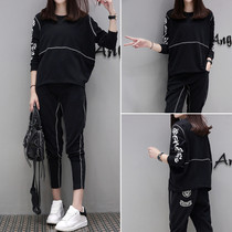 Pregnant women autumn set 2021 new fashion tide mother pregnancy wear belly pants leisure sports two-piece set