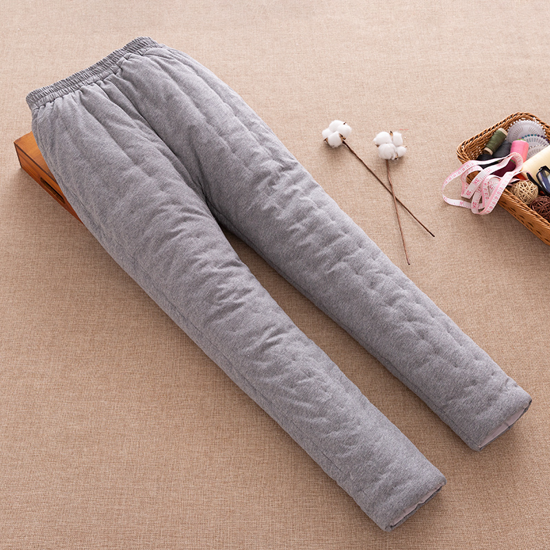 Pure cotton handmade thickened cotton pants male middle aged autumn winter wear warm and cold proof high waist and body elastic pants